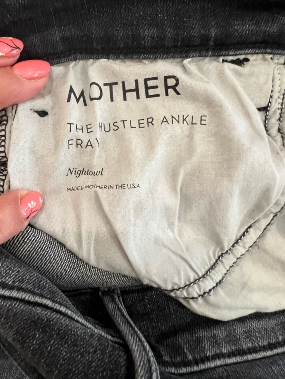 MOTHER The Hustler Ankle Fray Jeans Nightowl Gray High Rise Bootcut Raw Hem 27 - Picture 9 of 13